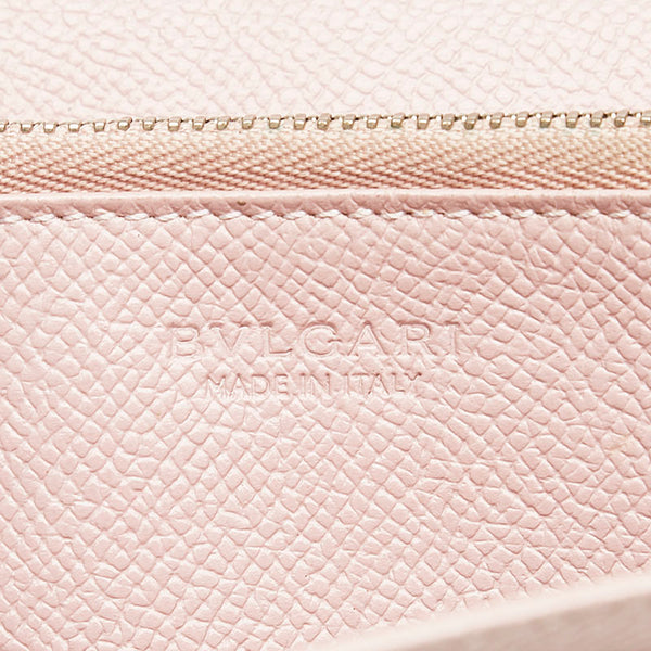 ブルガリ ビーゼロ クリップラージウォレット 長財布 30415 ライトピンク レザー レディース BVLGARI 【中古】