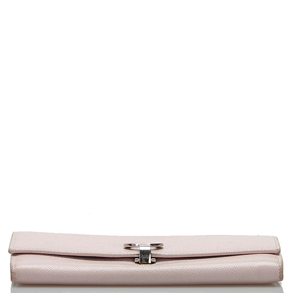 ブルガリ ビーゼロ クリップラージウォレット 長財布 30415 ライトピンク レザー レディース BVLGARI 【中古】