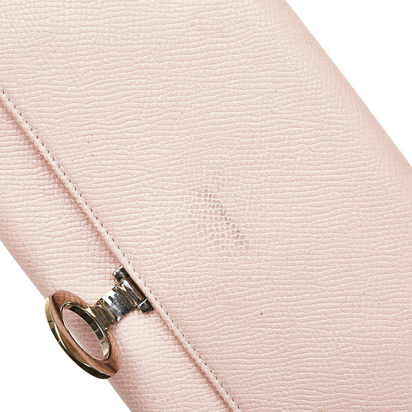 ブルガリ ビーゼロ クリップラージウォレット 長財布 30415 ライトピンク レザー レディース BVLGARI 【中古】