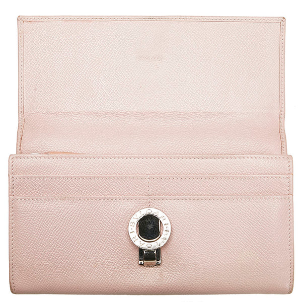 ブルガリ ビーゼロ クリップラージウォレット 長財布 30415 ライトピンク レザー レディース BVLGARI 【中古】