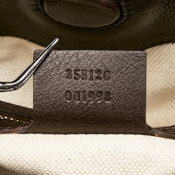 グッチ マイクロGG グッチシマ ハンドバッグ ショルダーバッグ 2WAY 353120 ブラウン レザー レディース GUCCI 【中古】