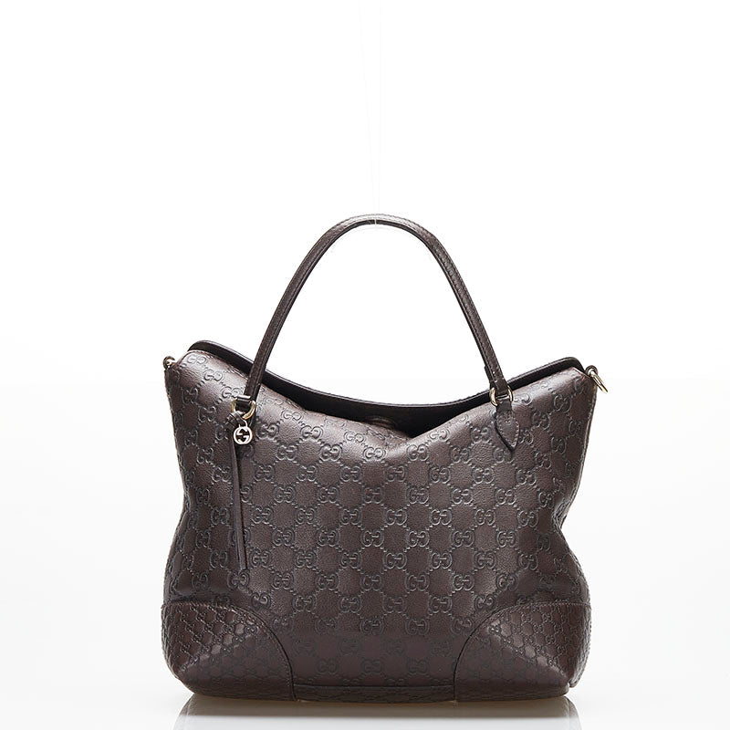 グッチ マイクロGG グッチシマ ハンドバッグ ショルダーバッグ 2WAY 353120 ブラウン レザー レディース GUCCI 【中古】