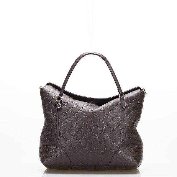 グッチ マイクロGG グッチシマ ハンドバッグ ショルダーバッグ 2WAY 353120 ブラウン レザー レディース GUCCI 【中古】