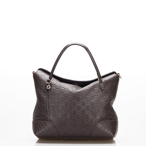 グッチ マイクロGG グッチシマ ハンドバッグ ショルダーバッグ 2WAY 353120 ブラウン レザー レディース GUCCI 【中古】