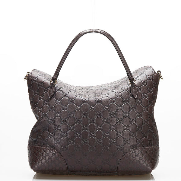 グッチ マイクロGG グッチシマ ハンドバッグ ショルダーバッグ 2WAY 353120 ブラウン レザー レディース GUCCI 【中古】