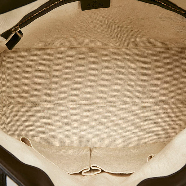 グッチ マイクロGG グッチシマ ハンドバッグ ショルダーバッグ 2WAY 353120 ブラウン レザー レディース GUCCI 【中古】