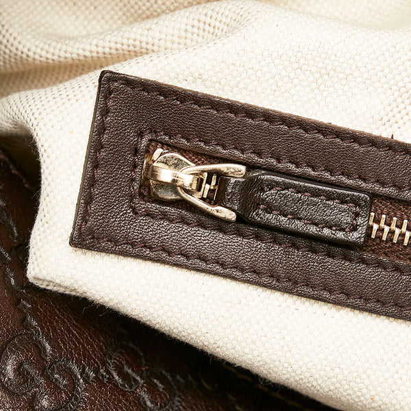 グッチ マイクロGG グッチシマ ハンドバッグ ショルダーバッグ 2WAY 353120 ブラウン レザー レディース GUCCI 【中古】