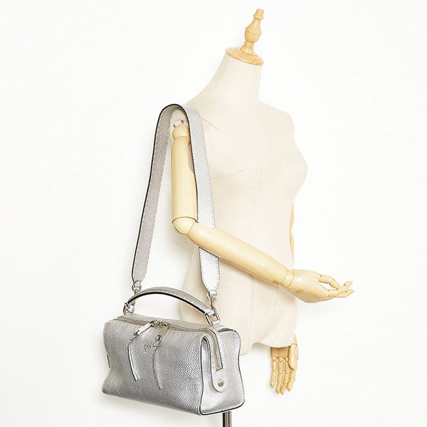 フェンディ セレリア ハンドバッグ ショルダーバッグ 2WAY シルバー レザー レディース FENDI 【中古】