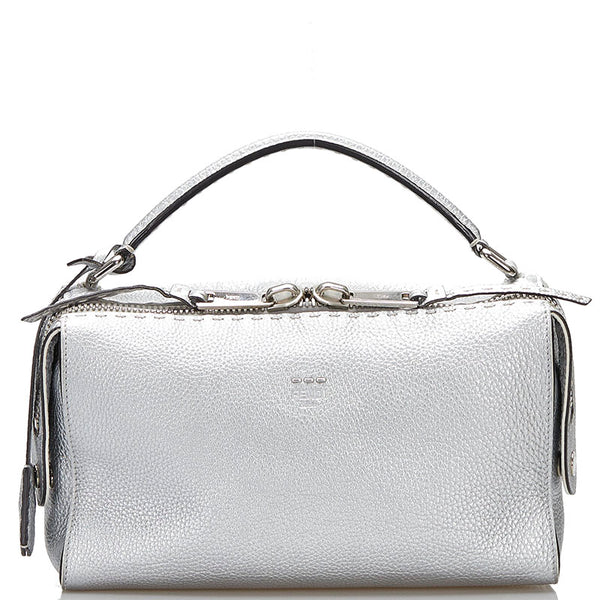フェンディ セレリア ハンドバッグ ショルダーバッグ 2WAY シルバー レザー レディース FENDI 【中古】