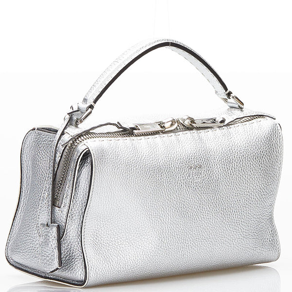 フェンディ セレリア ハンドバッグ ショルダーバッグ 2WAY シルバー レザー レディース FENDI 【中古】
