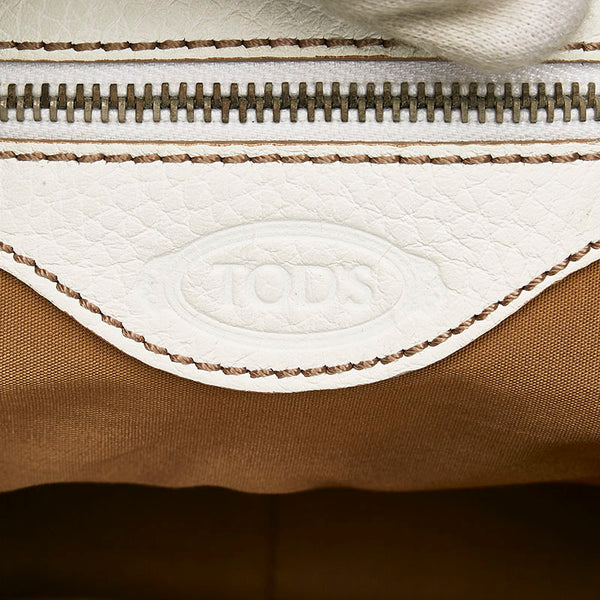 トッズ トートバッグ ショルダーバッグ 02ER566 ホワイト レザー レディース TOD’S 【中古】