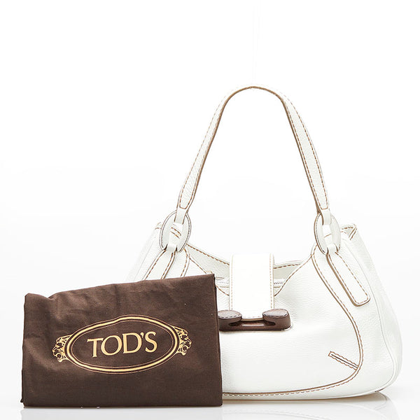 トッズ トートバッグ ショルダーバッグ 02ER566 ホワイト レザー レディース TOD’S 【中古】