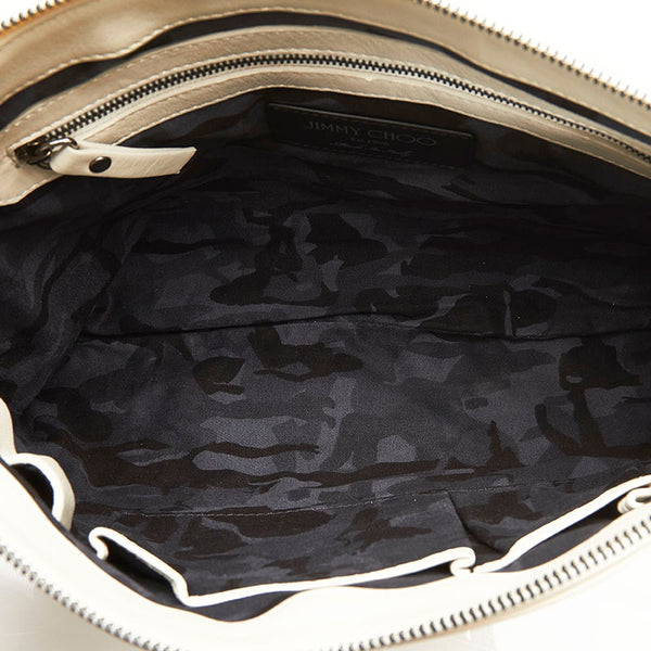 ジミーチュウ スタースタッズ クラッチバッグ セカンドバッグ ホワイト レザー レディース JIMMY CHOO 【中古】