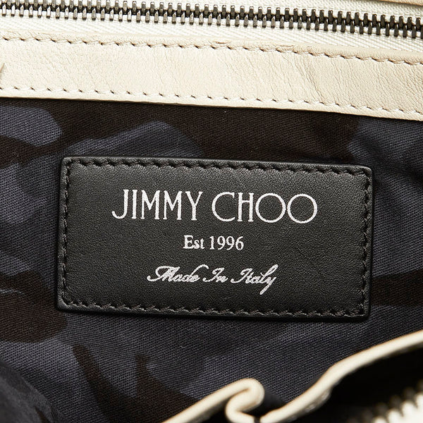 ジミーチュウ スタースタッズ クラッチバッグ セカンドバッグ ホワイト レザー レディース JIMMY CHOO 【中古】