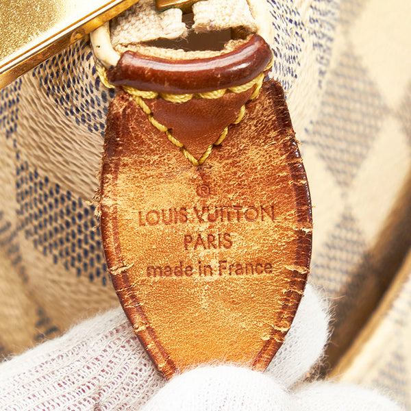 ルイ ヴィトン ダミエ アズール トータリーPM トートバッグ ショルダーバッグ N51261 ホワイト PVC レザー レディース LOUIS VUITTON 【中古】