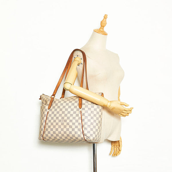 ルイ ヴィトン ダミエ アズール トータリーPM トートバッグ ショルダーバッグ N51261 ホワイト PVC レザー レディース LOUIS VUITTON 【中古】