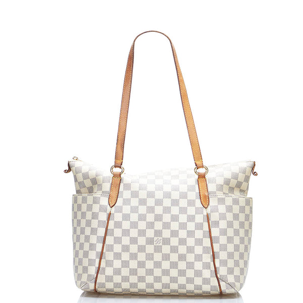 ルイ ヴィトン ダミエ アズール トータリーPM トートバッグ ショルダーバッグ N51261 ホワイト PVC レザー レディース LOUIS VUITTON 【中古】