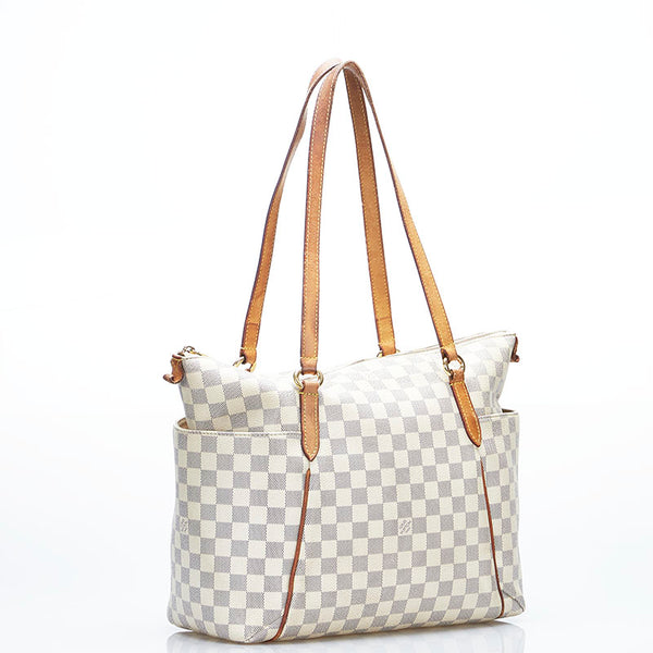 ルイ ヴィトン ダミエ アズール トータリーPM トートバッグ ショルダーバッグ N51261 ホワイト PVC レザー レディース LOUIS VUITTON 【中古】