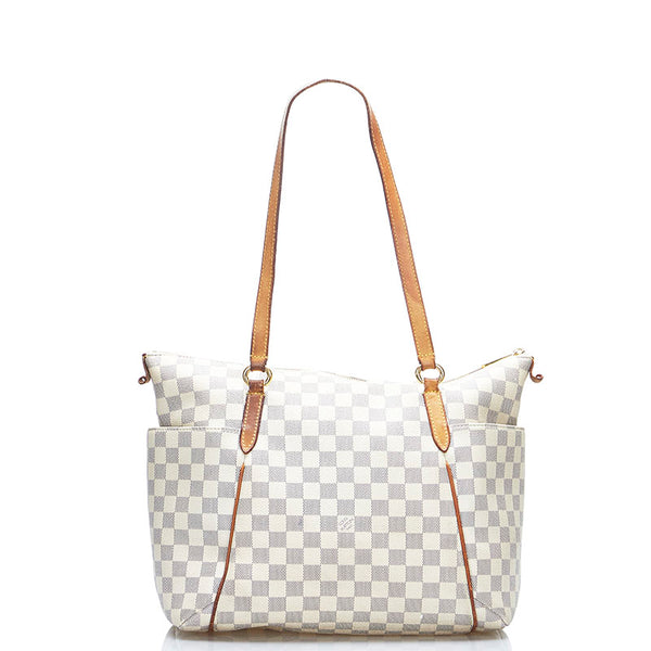 ルイ ヴィトン ダミエ アズール トータリーPM トートバッグ ショルダーバッグ N51261 ホワイト PVC レザー レディース LOUIS VUITTON 【中古】