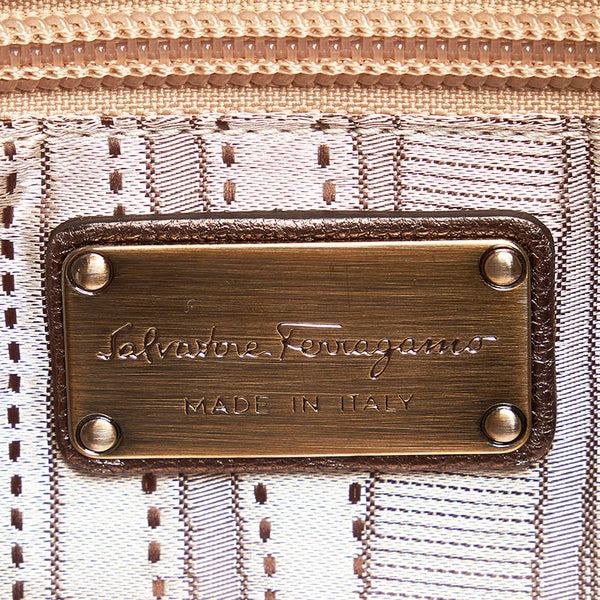 サルヴァトーレフェラガモ ワンショルダーバッグ ハンドバッグ B991 シルバー レザー レディース Salvatore Ferragamo 【中古】