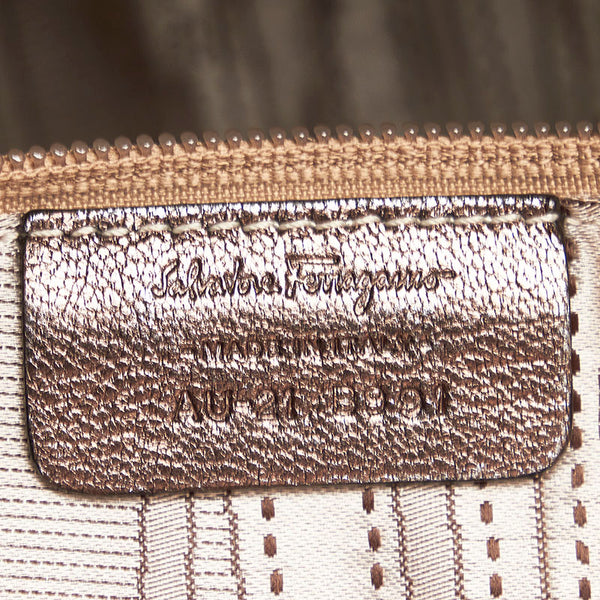 サルヴァトーレフェラガモ ワンショルダーバッグ ハンドバッグ B991 シルバー レザー レディース Salvatore Ferragamo 【中古】