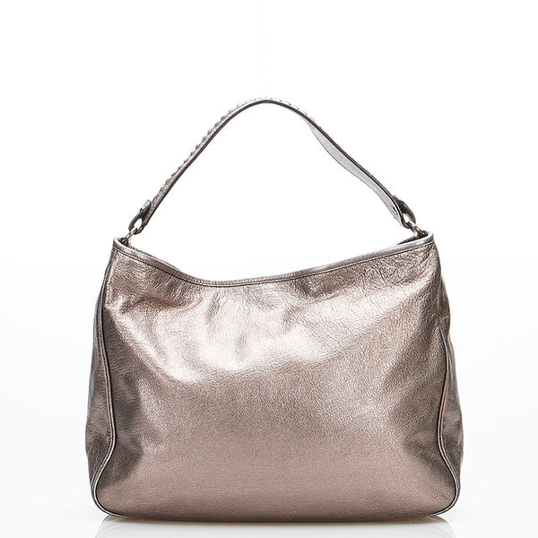 サルヴァトーレフェラガモ ワンショルダーバッグ ハンドバッグ B991 シルバー レザー レディース Salvatore Ferragamo 【中古】