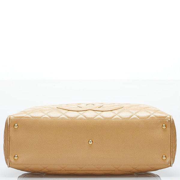 シャネル マトラッセ ココマーク ハンドバッグ ボストンバッグ ベージュ キャビアスキン レディース CHANEL 【中古】