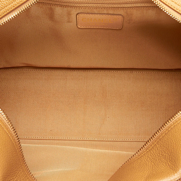 シャネル マトラッセ ココマーク ハンドバッグ ボストンバッグ ベージュ キャビアスキン レディース CHANEL 【中古】