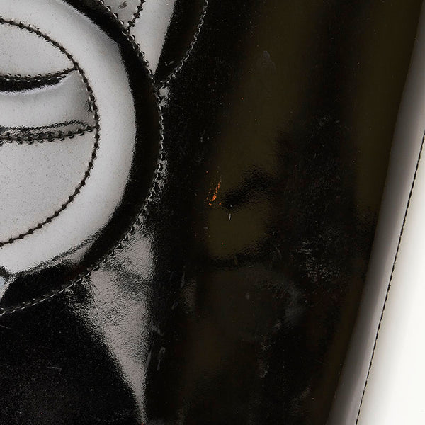 シャネル チェーン トートバッグ ショルダーバッグ ブラック エナメル レディース CHANEL 【中古】