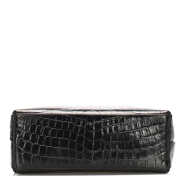 サルヴァトーレフェラガモ ヴァラ AQ-217755 ブラック 黒 クロコ型押し ハンドバッグ レディース Salvatore Ferragamo 中古