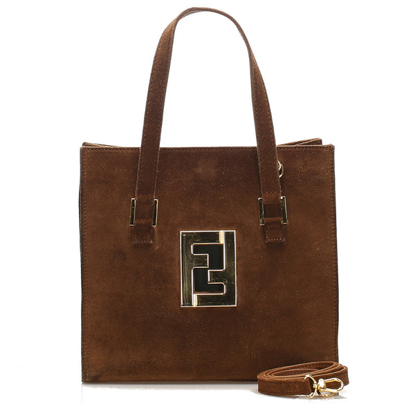 フェンディ ブラウン 茶 スウェード トートバッグ レディース FENDI 中古
