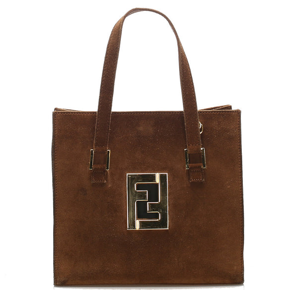 フェンディ ブラウン 茶 スウェード トートバッグ レディース FENDI 中古
