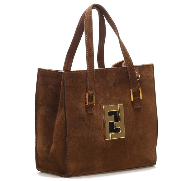 フェンディ ブラウン 茶 スウェード トートバッグ レディース FENDI 中古