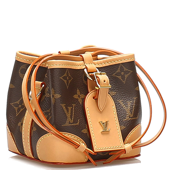 ルイ ヴィトン モノグラム ノエ・パース M57099 ブラウン PVC レザー 肩掛け ショルダーバッグ レディース LOUIS VUITTON 中古