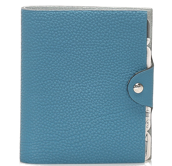 エルメス ユリス トリヨン ブルージーン レザー 手帳カバー ユニセックス HERMES 中古