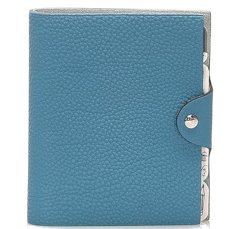 エルメス ユリス トリヨン ブルージーン レザー 手帳カバー ユニセックス HERMES 中古