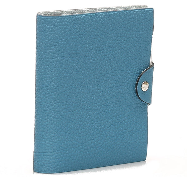 エルメス ユリス トリヨン ブルージーン レザー 手帳カバー ユニセックス HERMES 中古