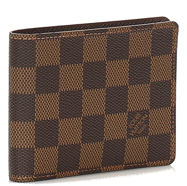 ルイ ヴィトン ダミエ ブラウン 茶 PVC 二つ折り財布 レディース LOUIS VUITTON 中古