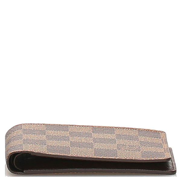 ルイ ヴィトン ダミエ ブラウン 茶 PVC 二つ折り財布 レディース LOUIS VUITTON 中古