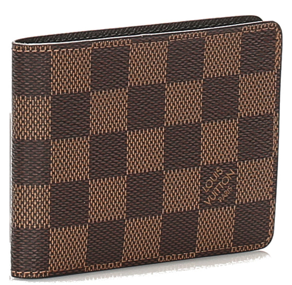 ルイ ヴィトン ダミエ ミュルティプル CT2199 ブラウン 茶 PVC レザー 二つ折り財布 メンズ LOUIS VUITTON 中古