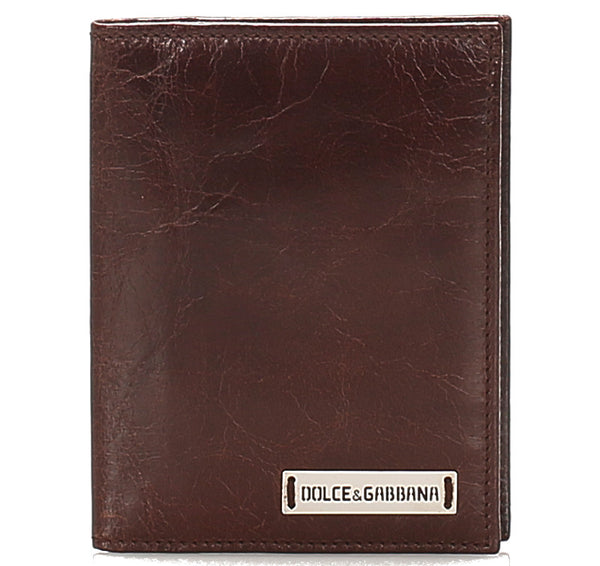 ドルチェアンドガッバーナ ブラウン レザー パスポートケース レディース DOLCE&GABBANA 中古