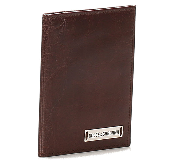 ドルチェアンドガッバーナ ブラウン レザー パスポートケース レディース DOLCE&GABBANA 中古