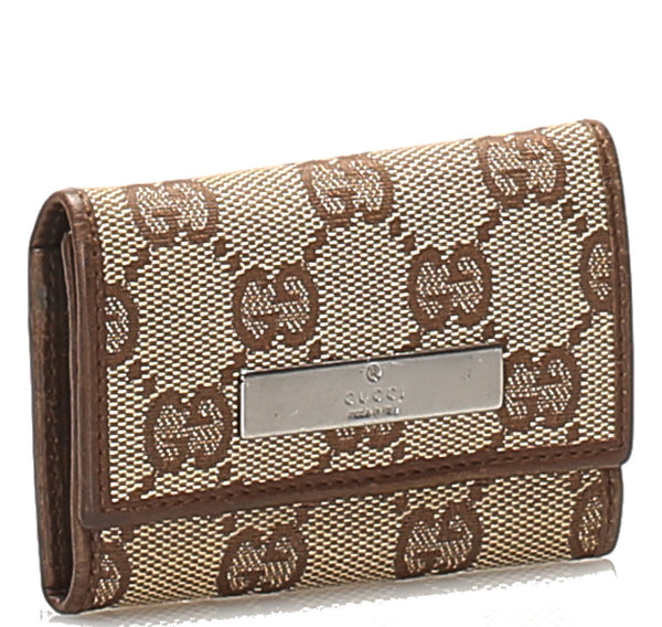 グッチ GGキャンバス 04565・3731・ ブラウン 茶 レザー キーケース ユニセックス GUCCI 中古