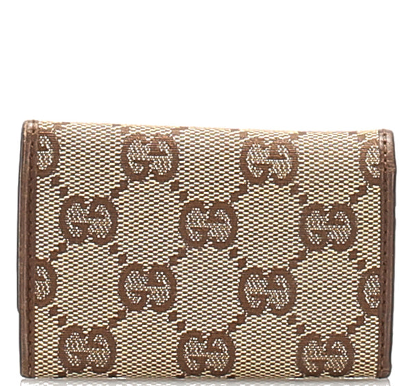 グッチ GGキャンバス 04565・3731・ ブラウン 茶 レザー キーケース ユニセックス GUCCI 中古