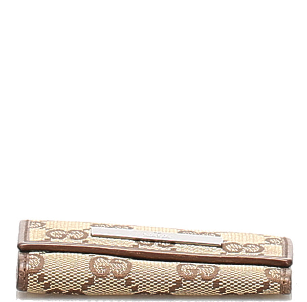 グッチ GGキャンバス 04565・3731・ ブラウン 茶 レザー キーケース ユニセックス GUCCI 中古