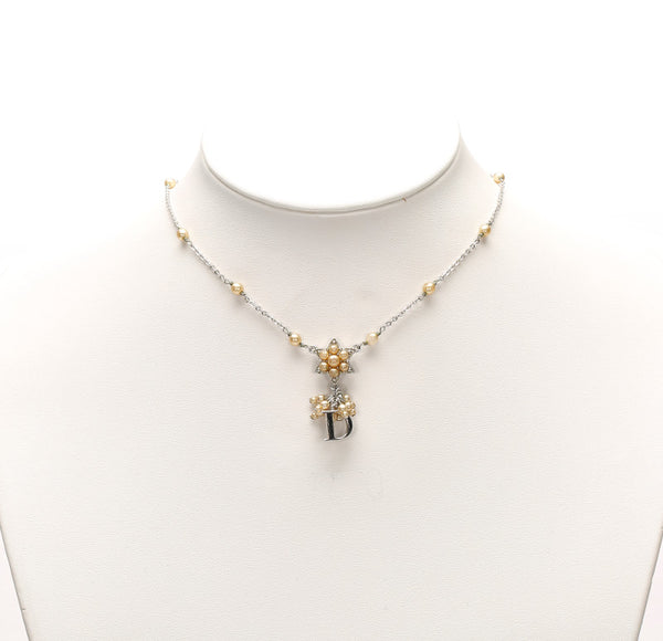 ディオール シルバー メタル ネックレス レディース Dior 中古