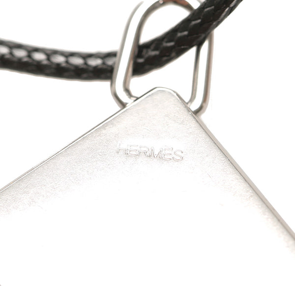 エルメス シルバー メタル レザー ペア ネックレス レディース HERMES 中古