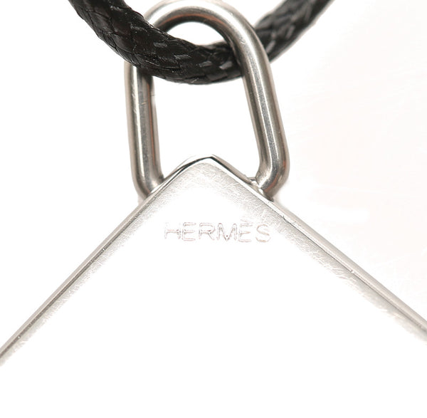 エルメス シルバー メタル レザー ペア ネックレス レディース HERMES 中古
