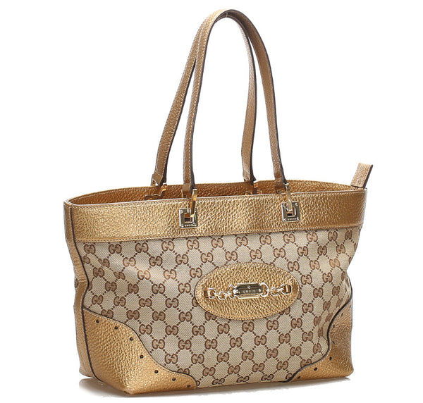 グッチ GGキャンバス 145993 ベージュ キャンバス レザー ショルダーバッグ レディース GUCCI 中古