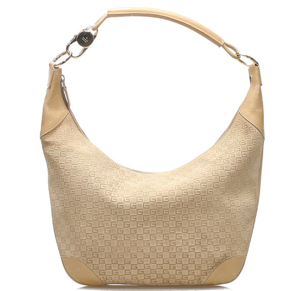 グッチ 001・4157 ベージュ スウェード ショルダーバッグ レディース GUCCI 中古